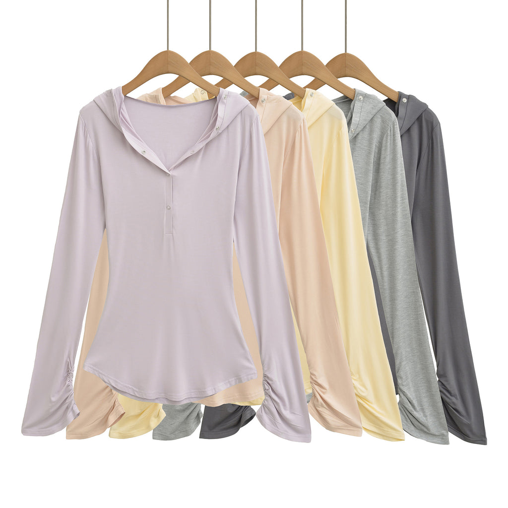 V-neck slim fit long sleeved top