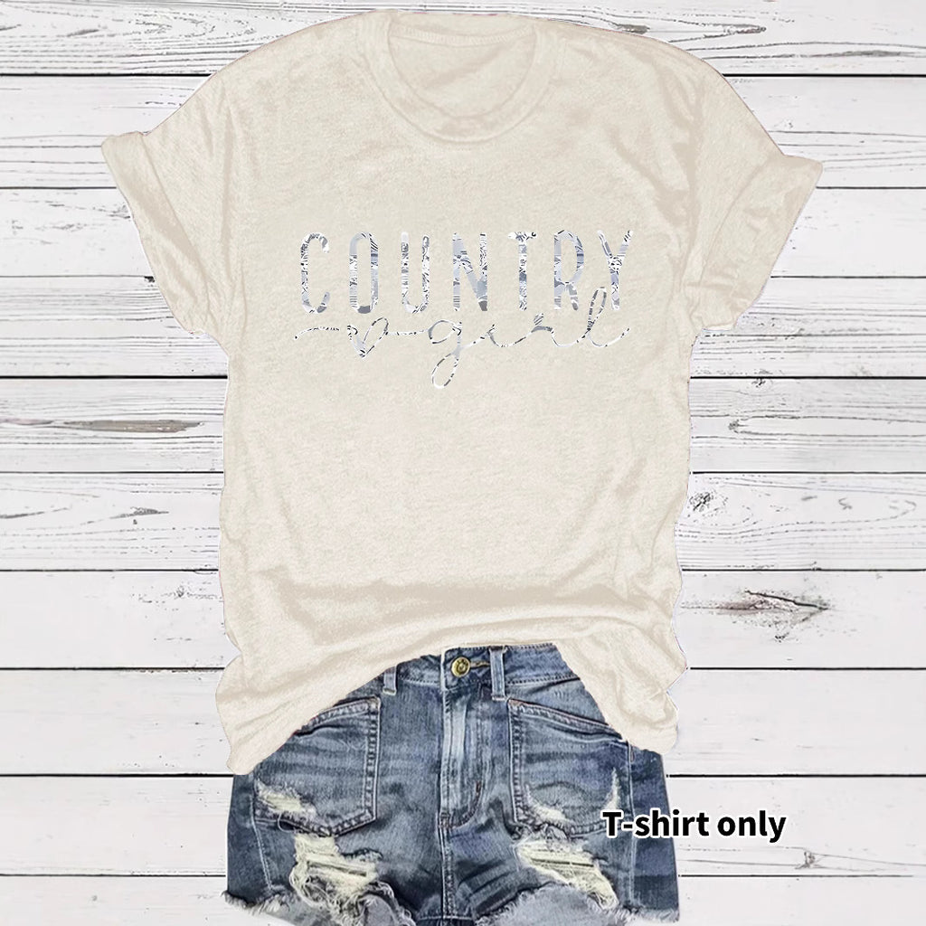 Short sleeved minimalist letters