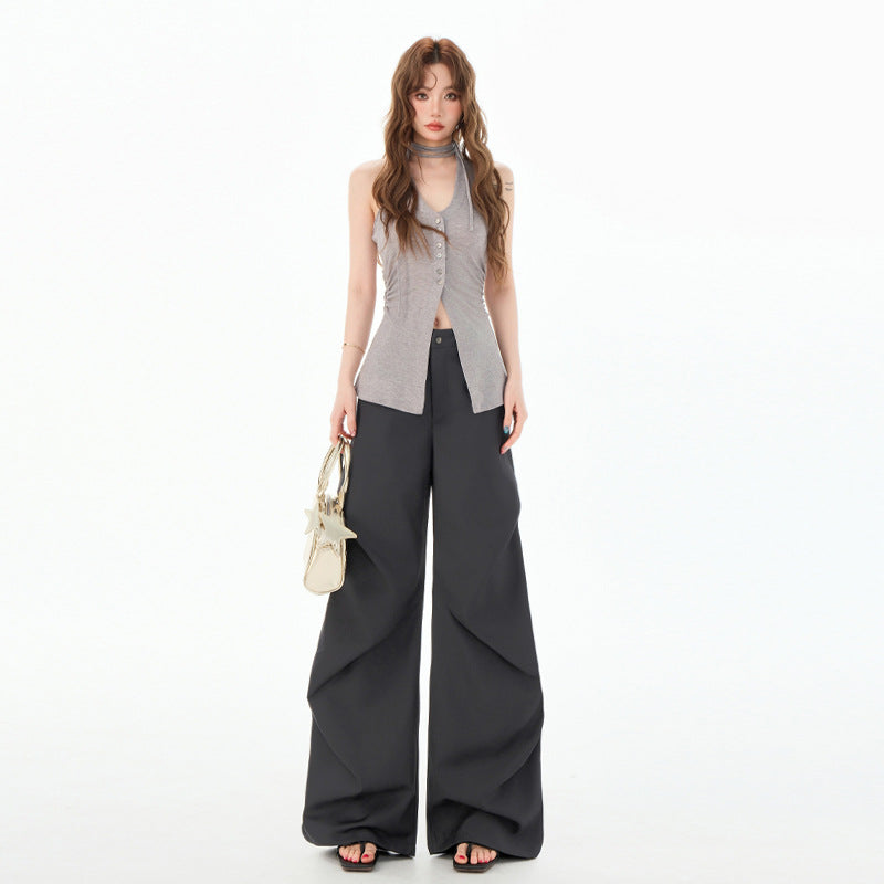 Women's Paratrooper Pants  Design Loose Floor-Length Trousers
