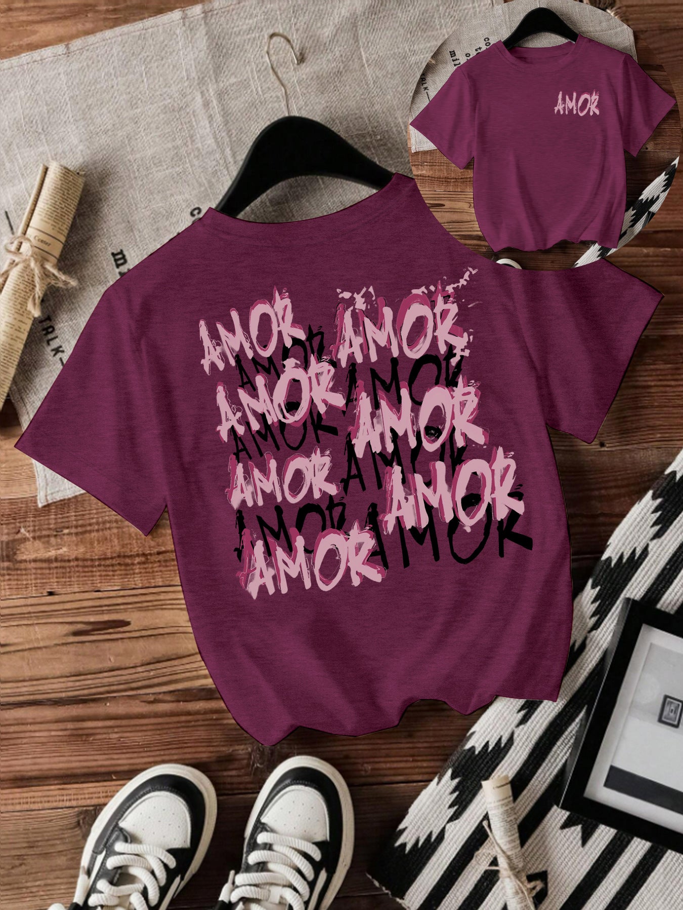 Cool letter printed short sleeved shirt