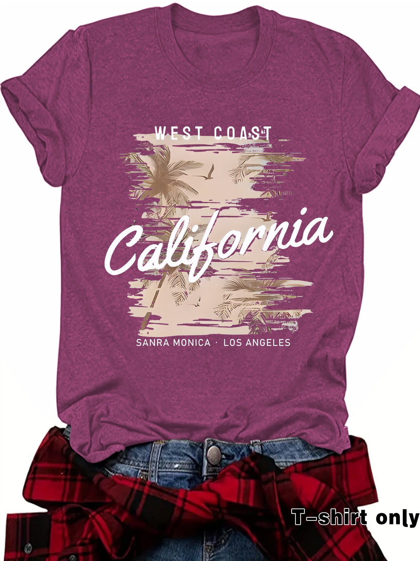 Round neck short sleeved T-shirt from California