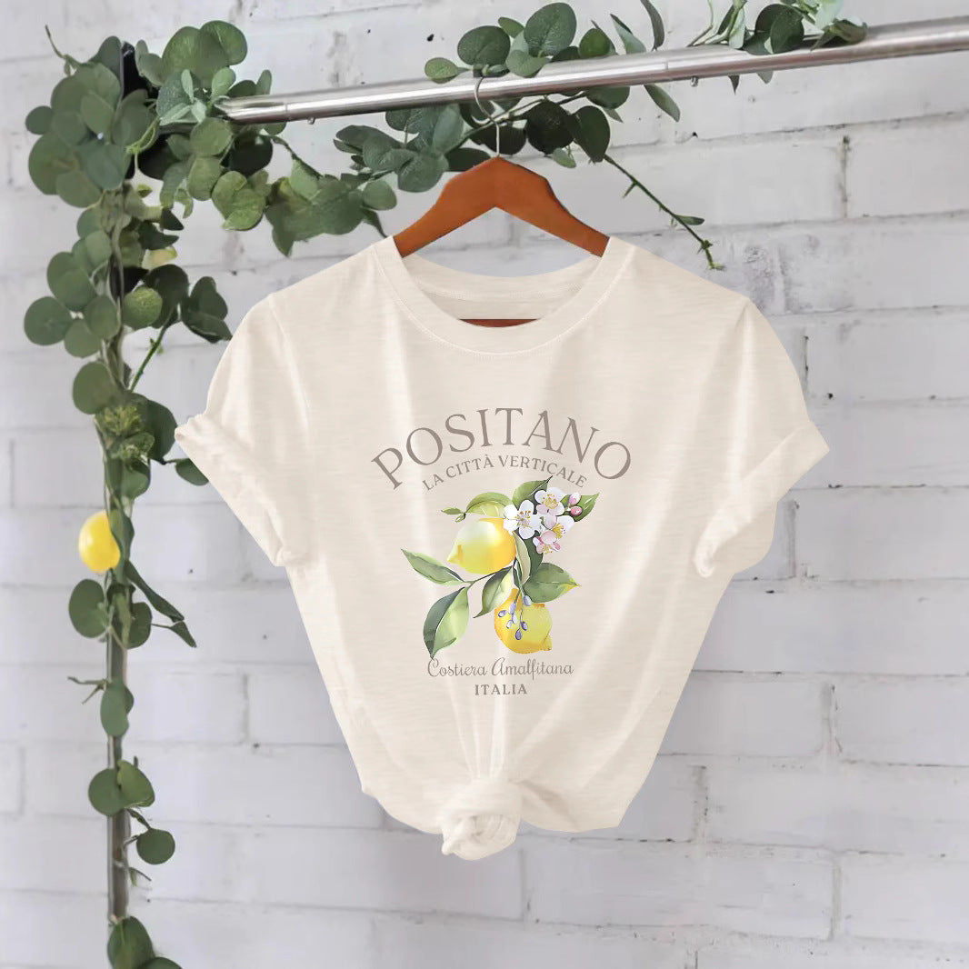 POSITANO Lemon Flower Short Sleeve