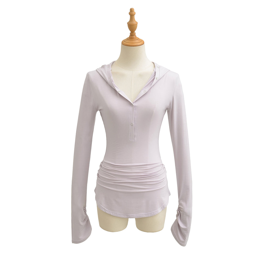V-neck slim fit long sleeved top