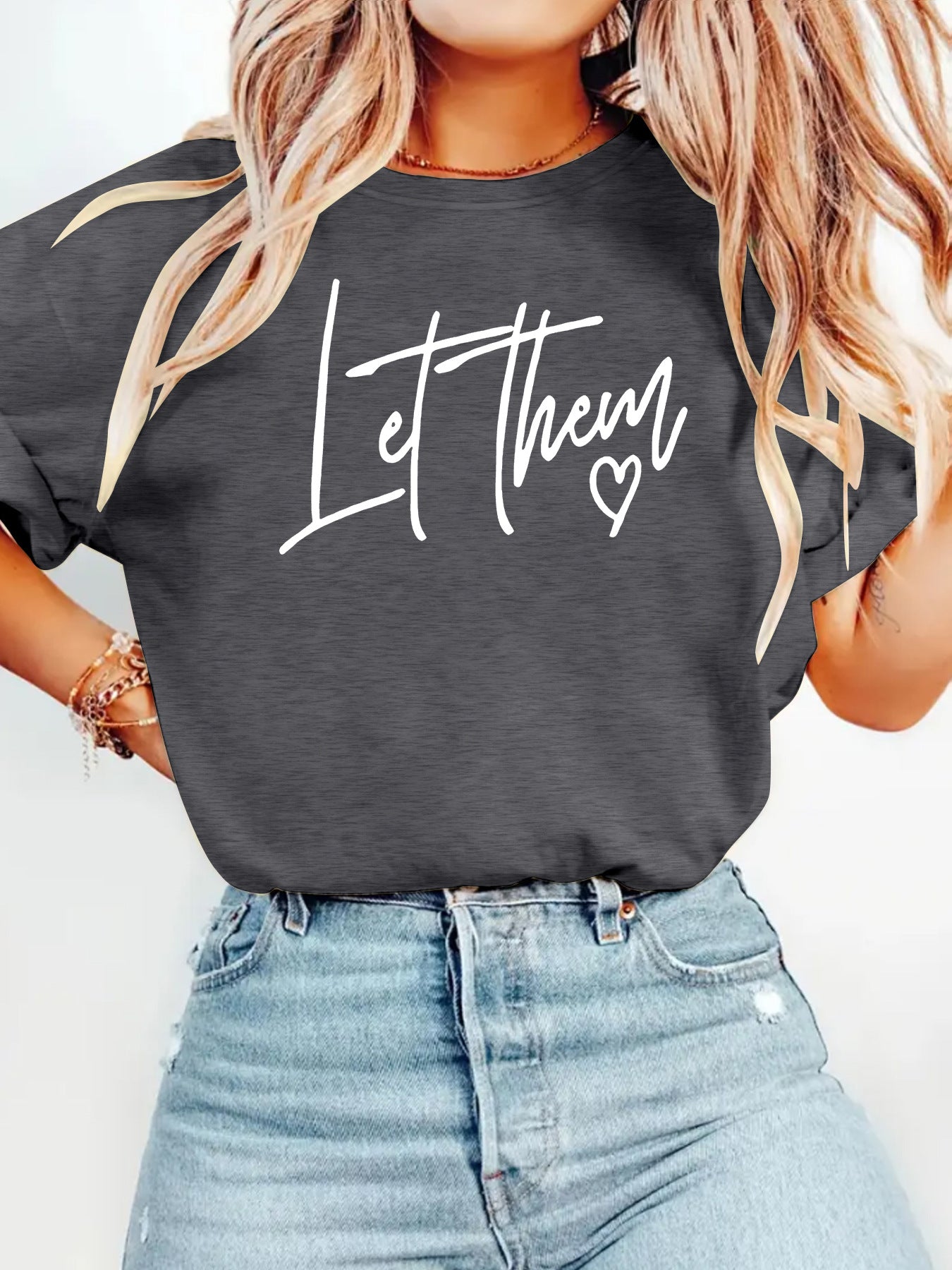 Letterhem pattern printed new short sleeved shirt