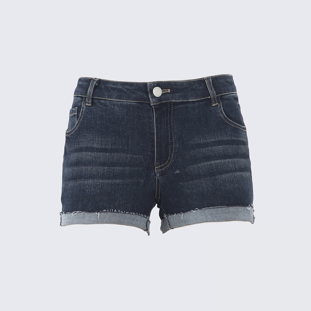 Women's  Low Waist Cuffed Elastic Denim Shorts Summer Slimming Versatile A-Line Hot Pants