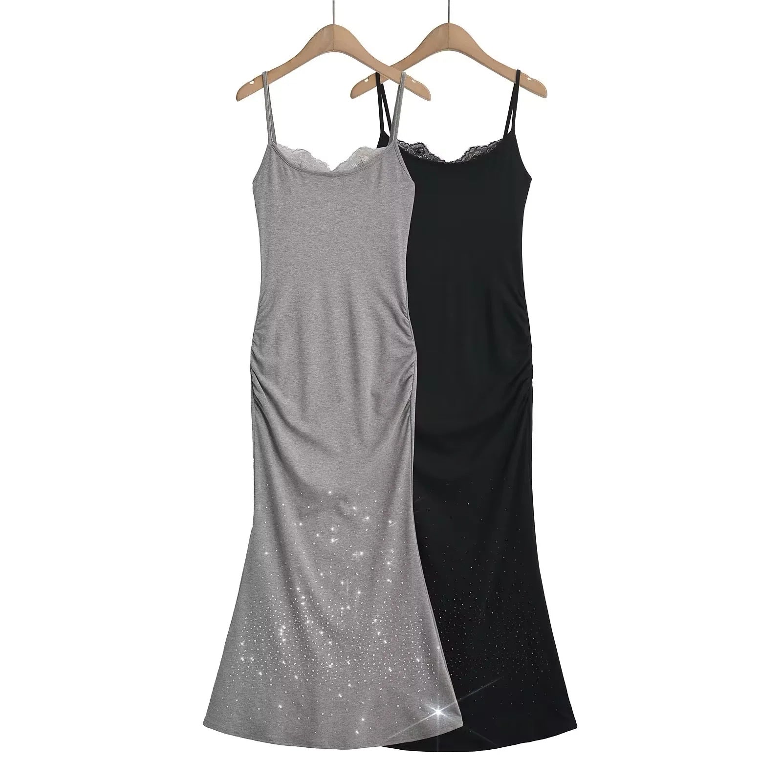 Hot stamping lace suspender fish tail long skirt for women