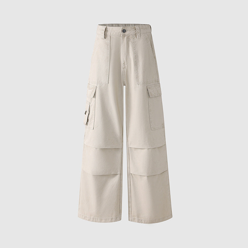 Women's Casual Pants Cleanfit Loose Multi-Pocket Functional Straight Leg Pants