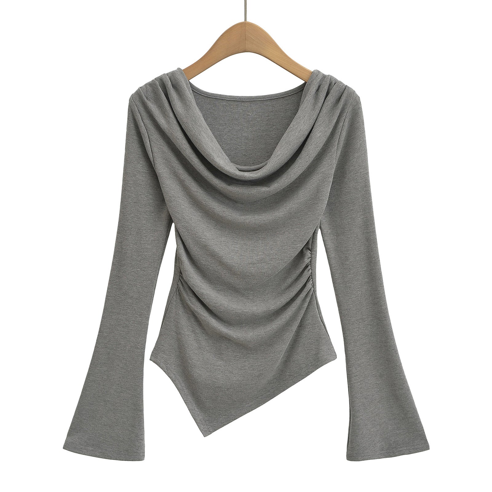 Swing collar irregular one shoulder top