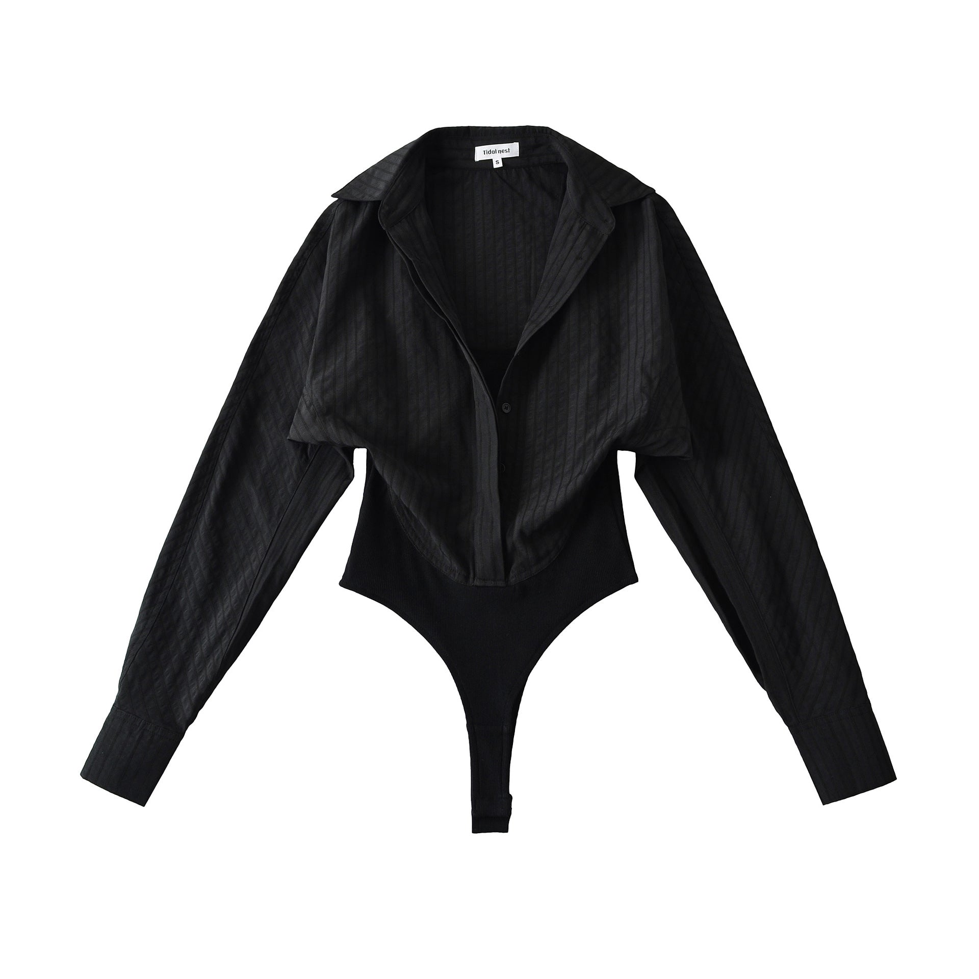 Casual solid color basic style fake two-piece shirt vest jumpsuit