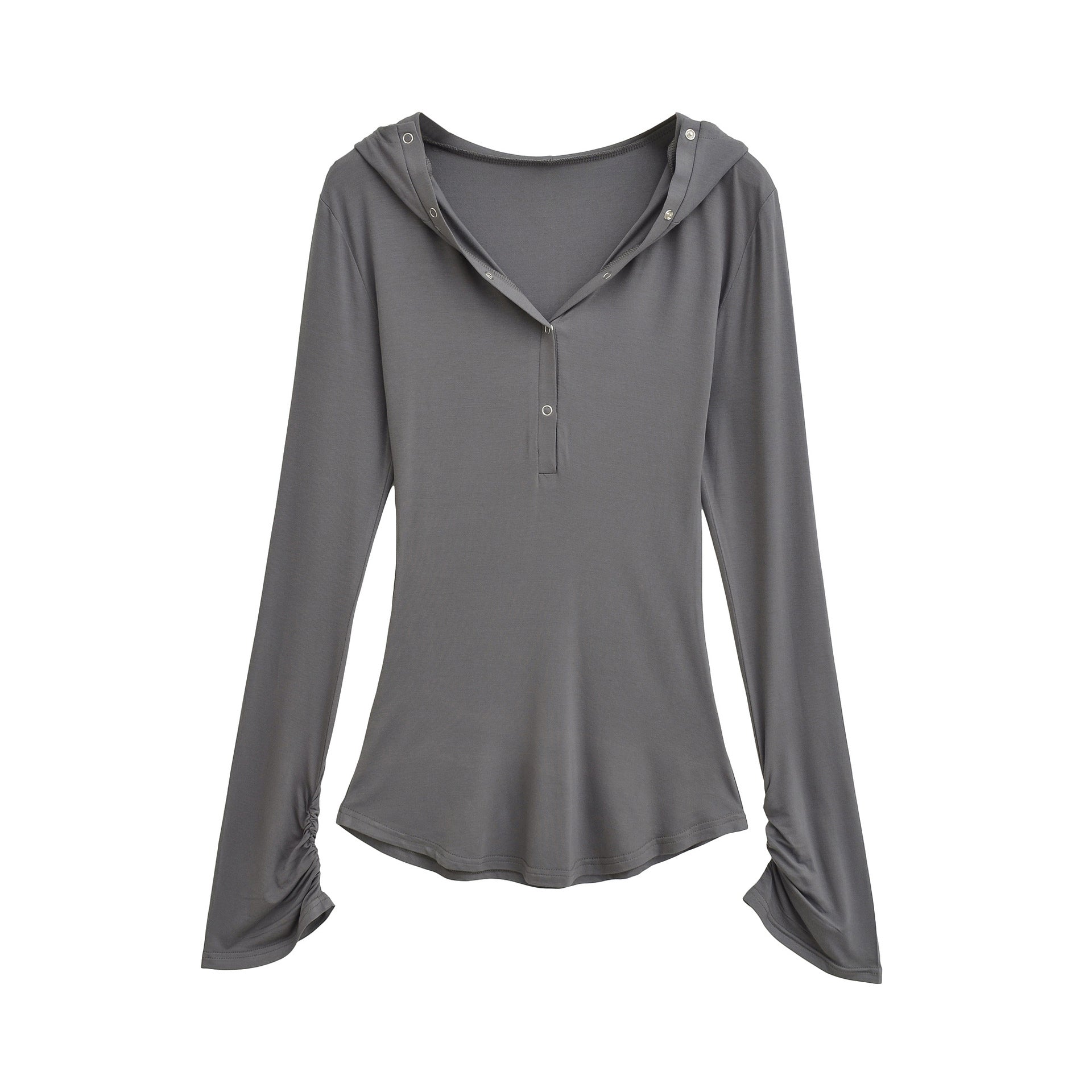 V-neck slim fit long sleeved top