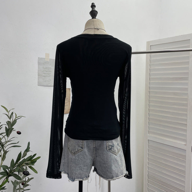 Printed long sleeved T-shirt top for women