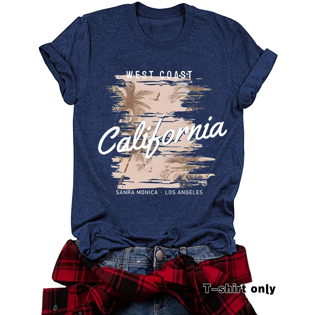Round neck short sleeved T-shirt from California