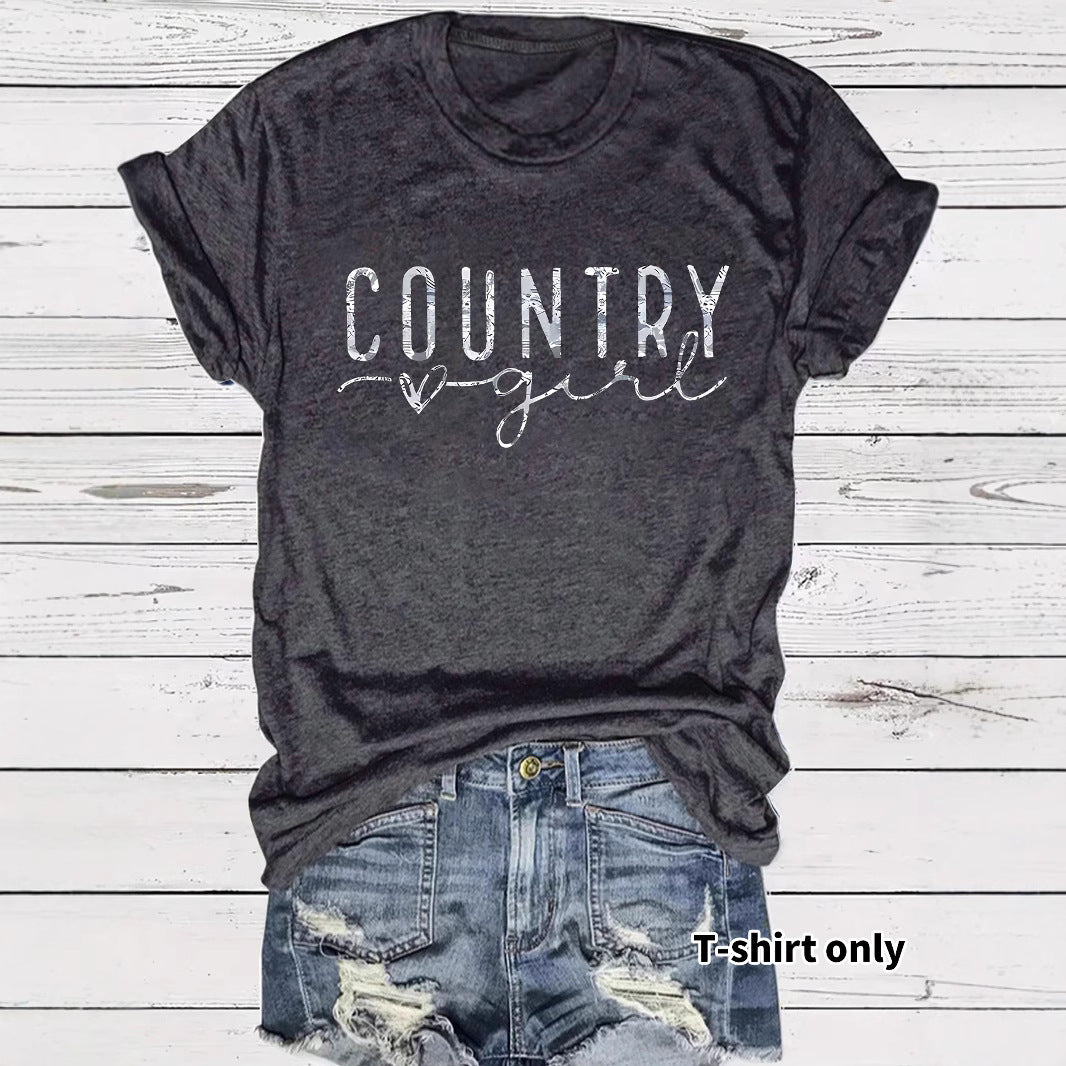 Short sleeved minimalist letters