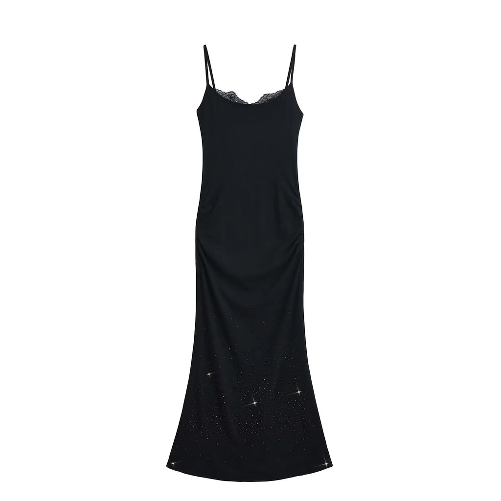 Hot stamping lace suspender fish tail long skirt for women
