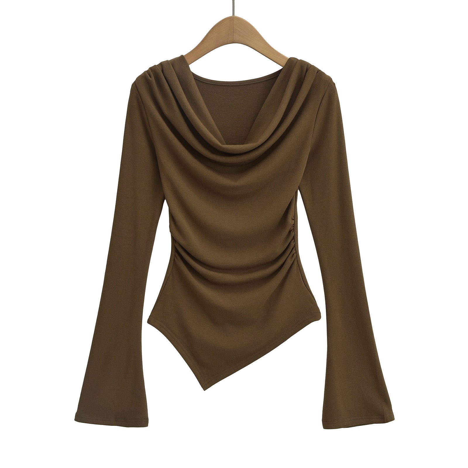 Swing collar irregular one shoulder top