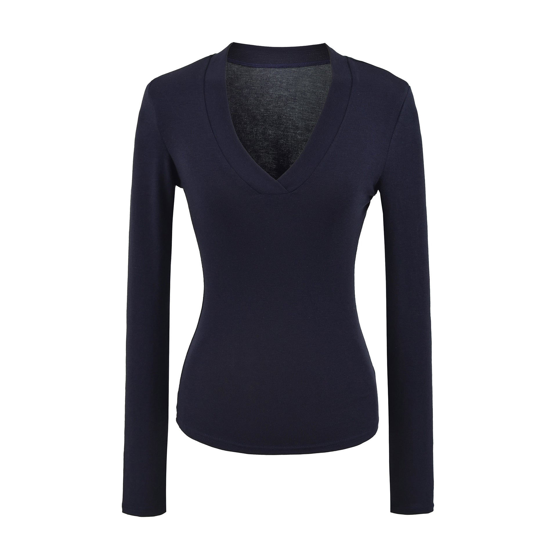 V-neck slim fit long sleeved T-shirt for women