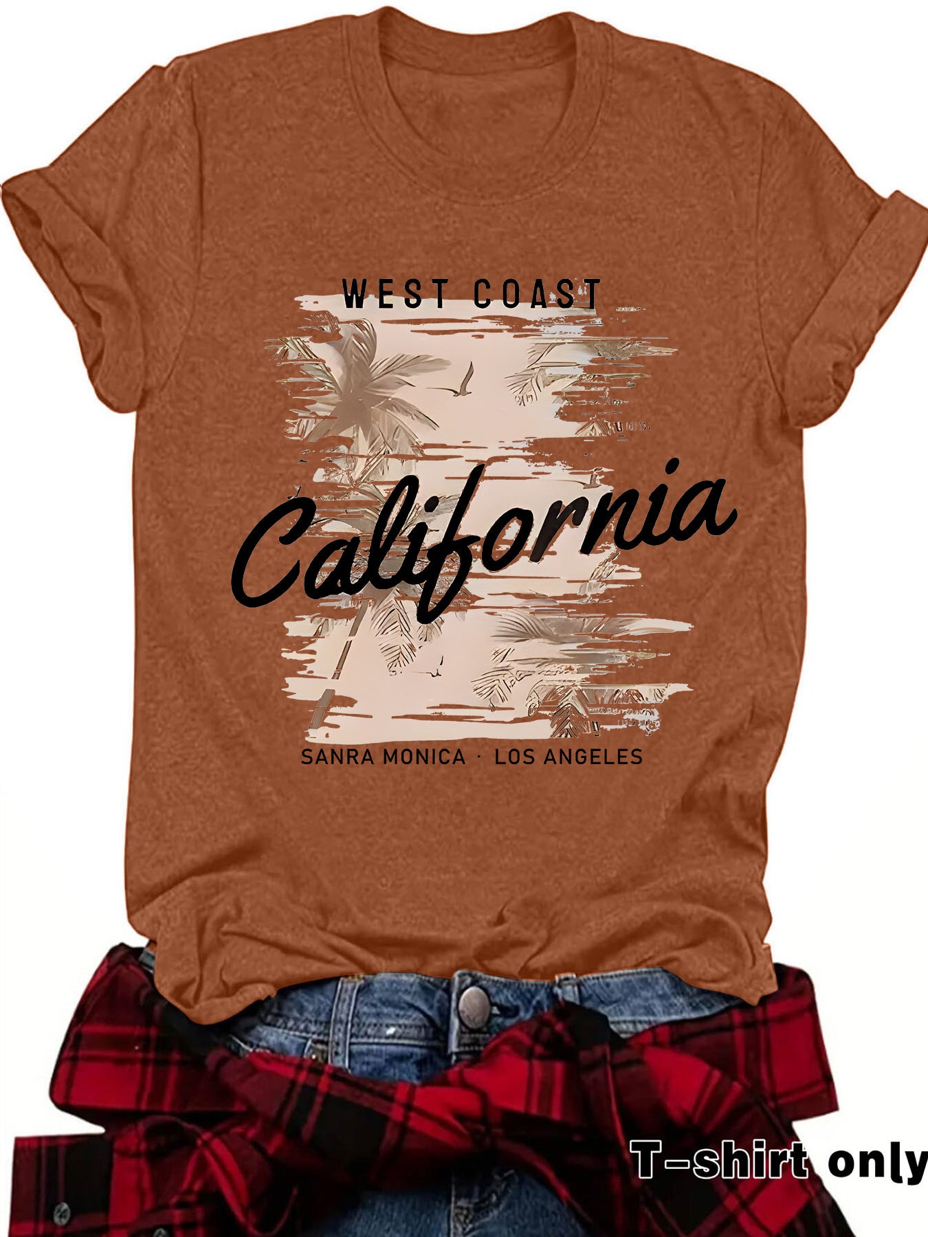Round neck short sleeved T-shirt from California