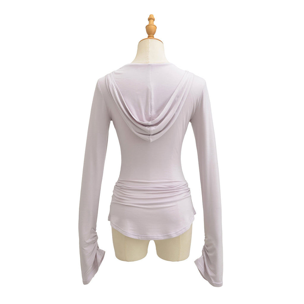 V-neck slim fit long sleeved top
