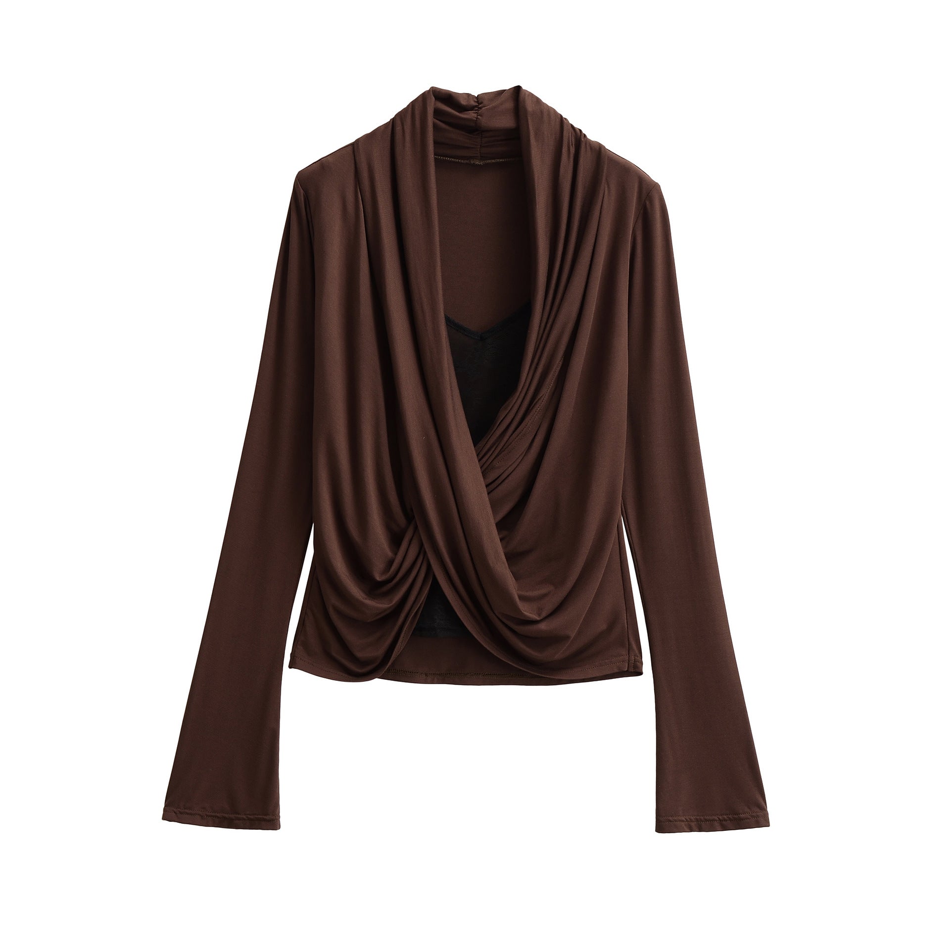 Lace patchwork with slightly flared sleeves as a base shirt