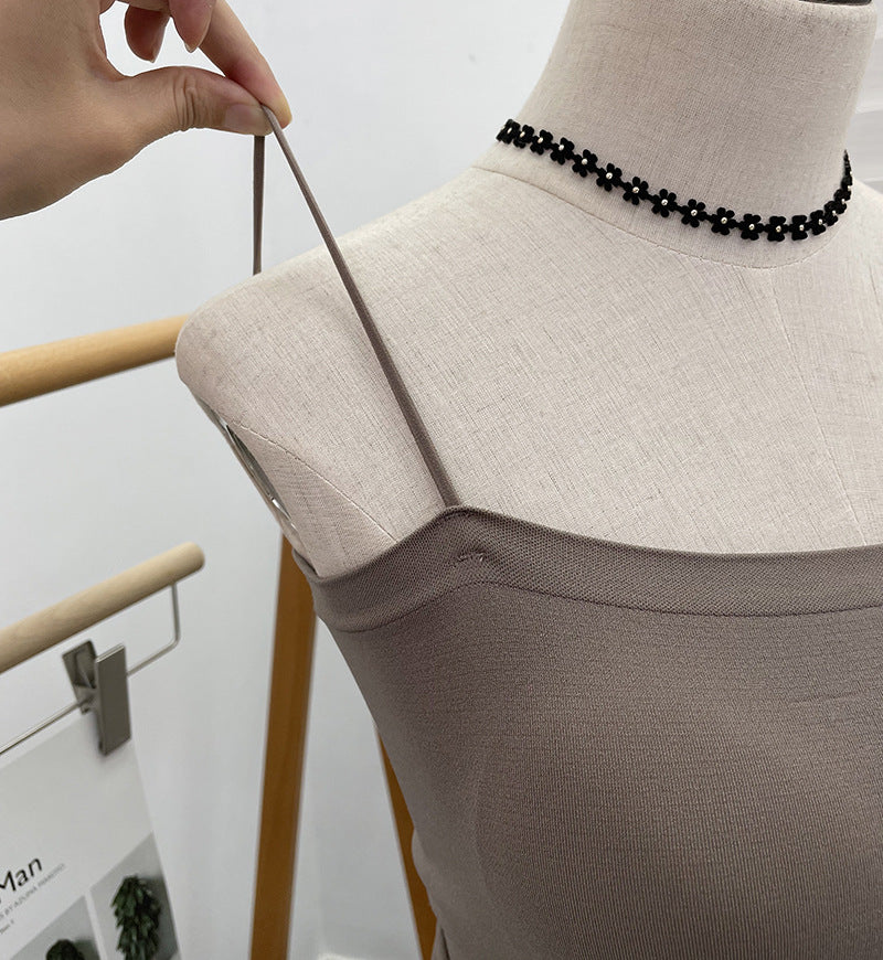 Strap vest strapless short sleeveless top