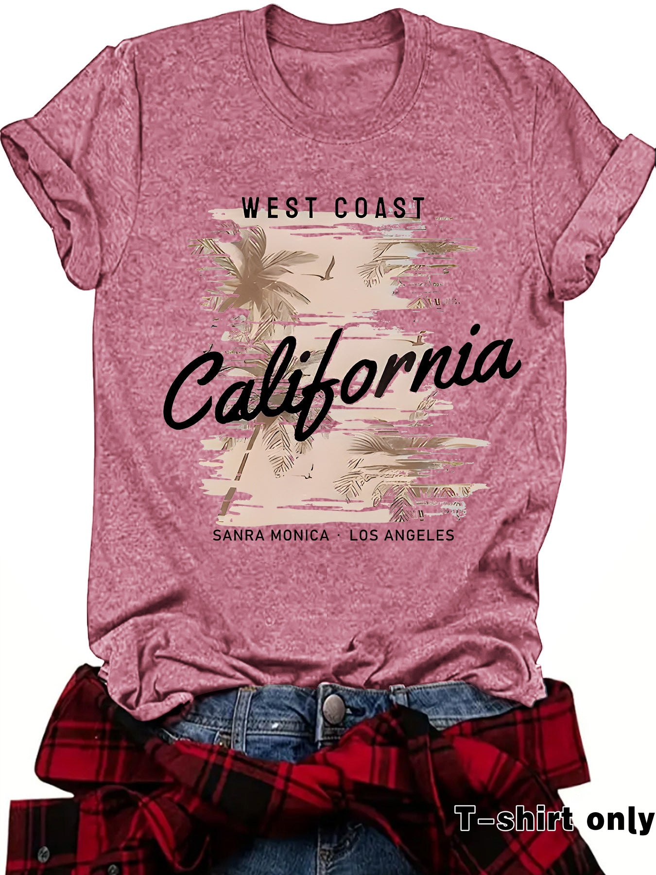Round neck short sleeved T-shirt from California