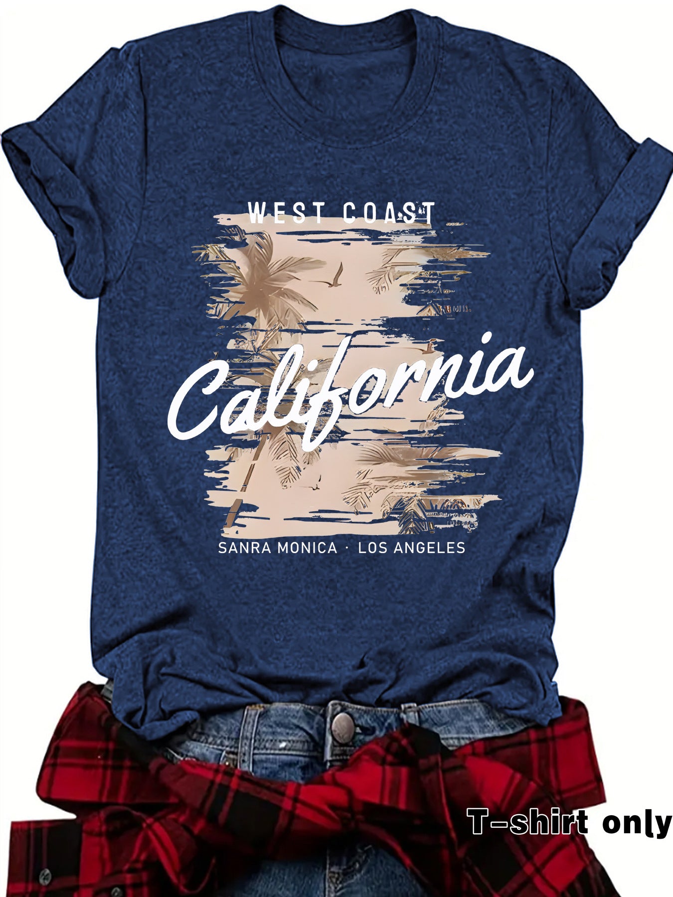 Round neck short sleeved T-shirt from California