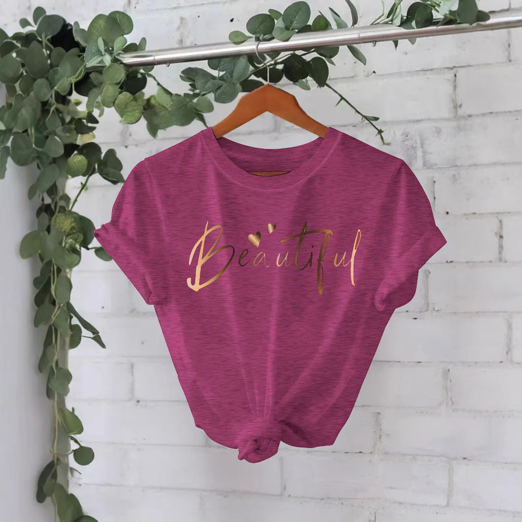 Women's short-sleeved T-shirt Beautilu