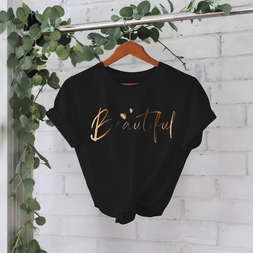 Women's short-sleeved T-shirt Beautilu