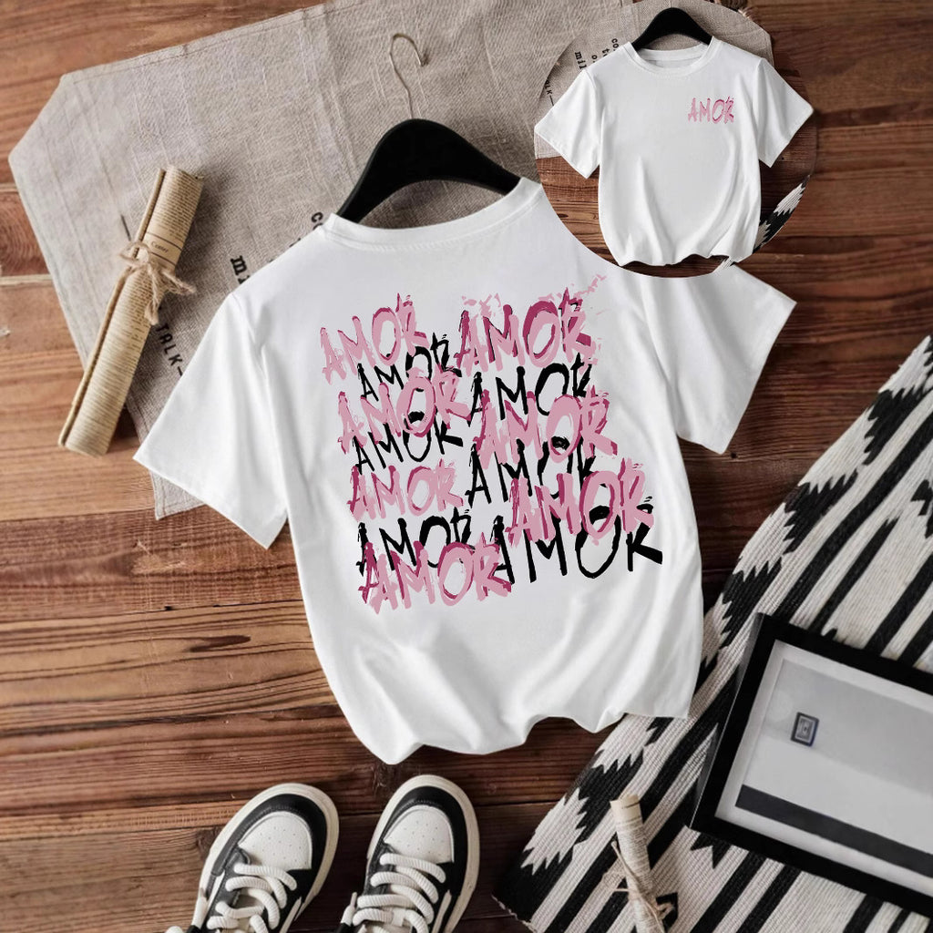 Cool letter printed short sleeved shirt