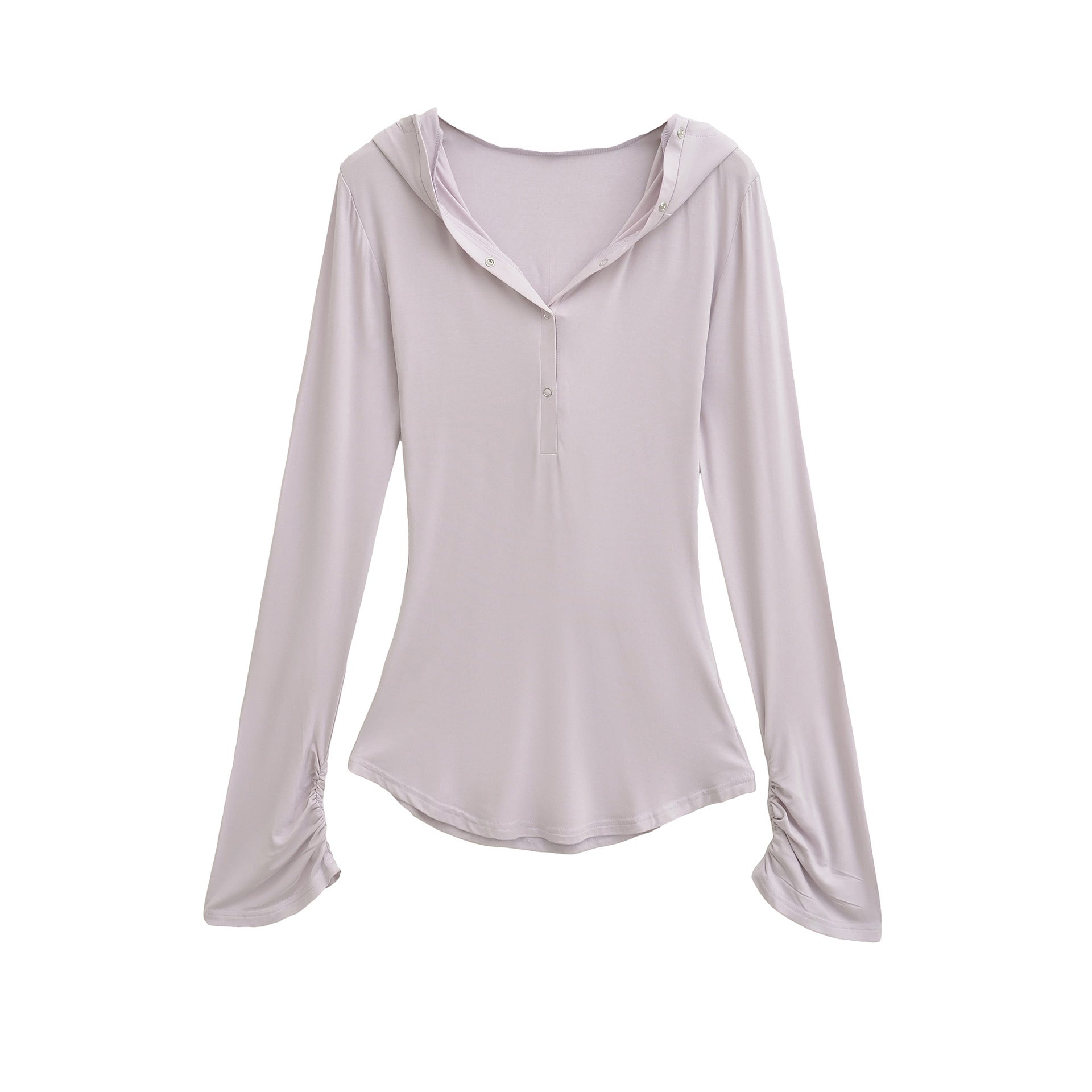 V-neck slim fit long sleeved top