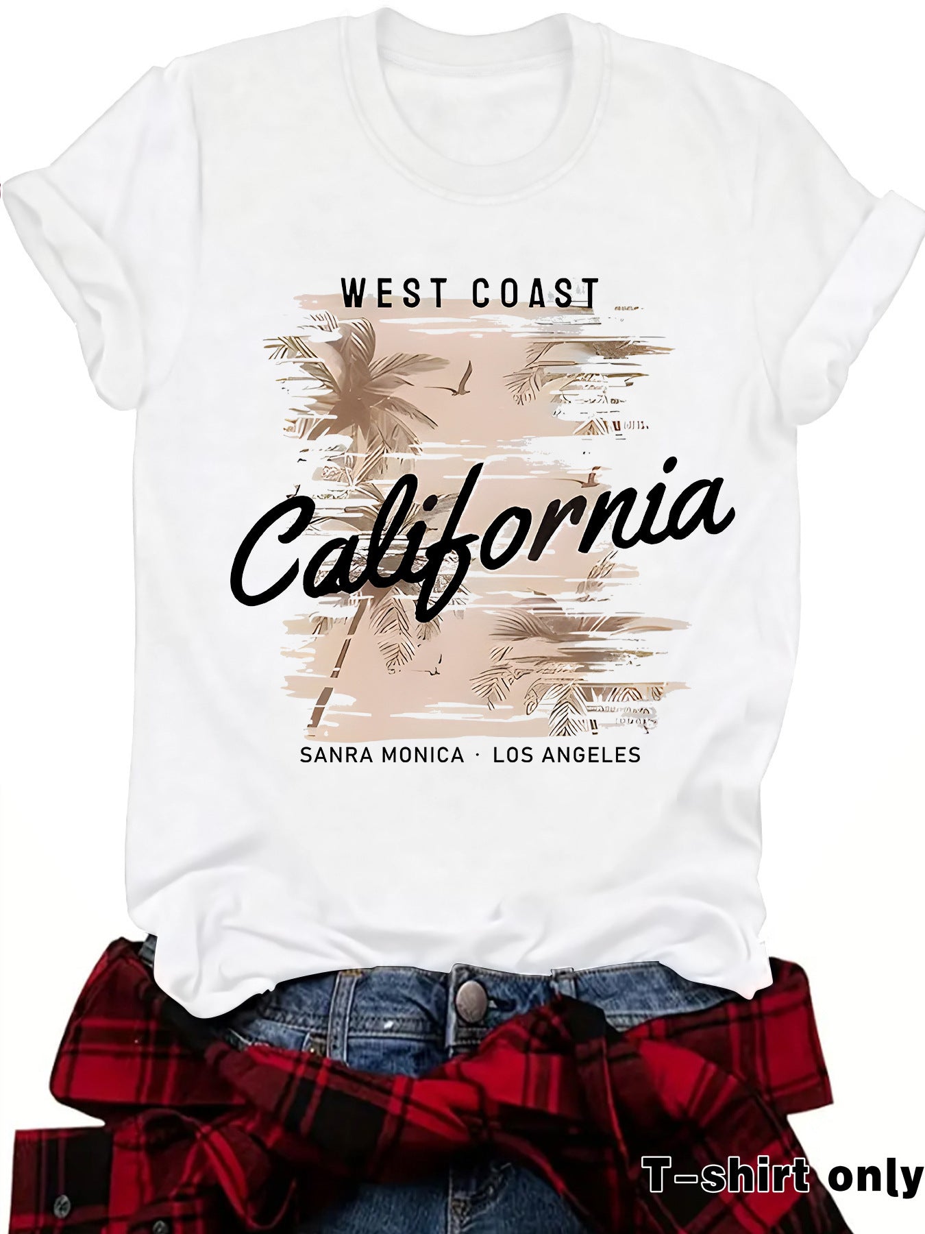 Round neck short sleeved T-shirt from California