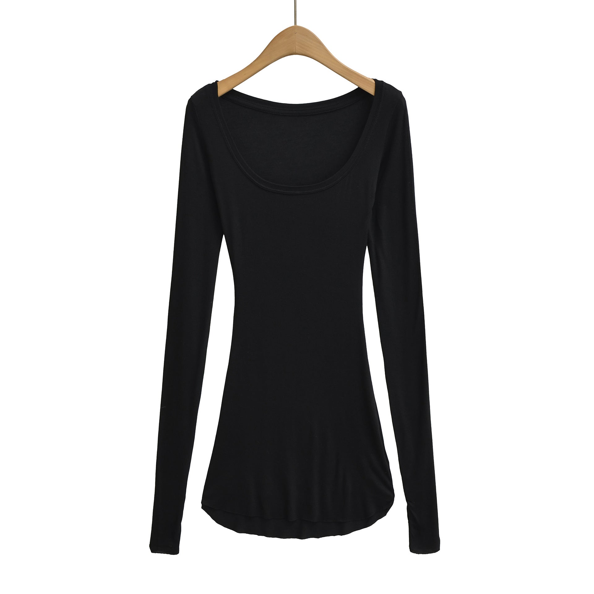Sexy big neckline long sleeved slim fit base shirt for women's T-shirt
