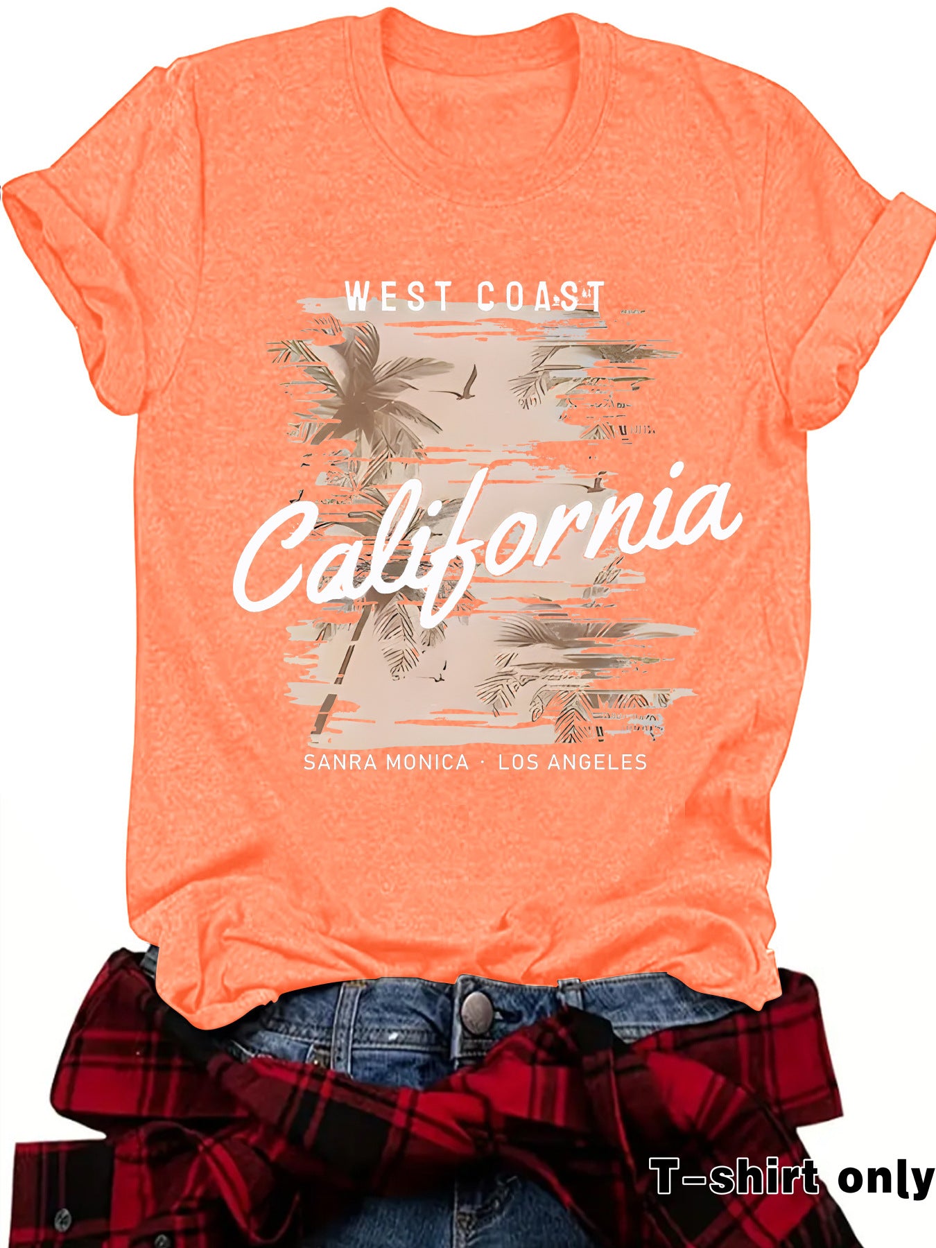 Round neck short sleeved T-shirt from California