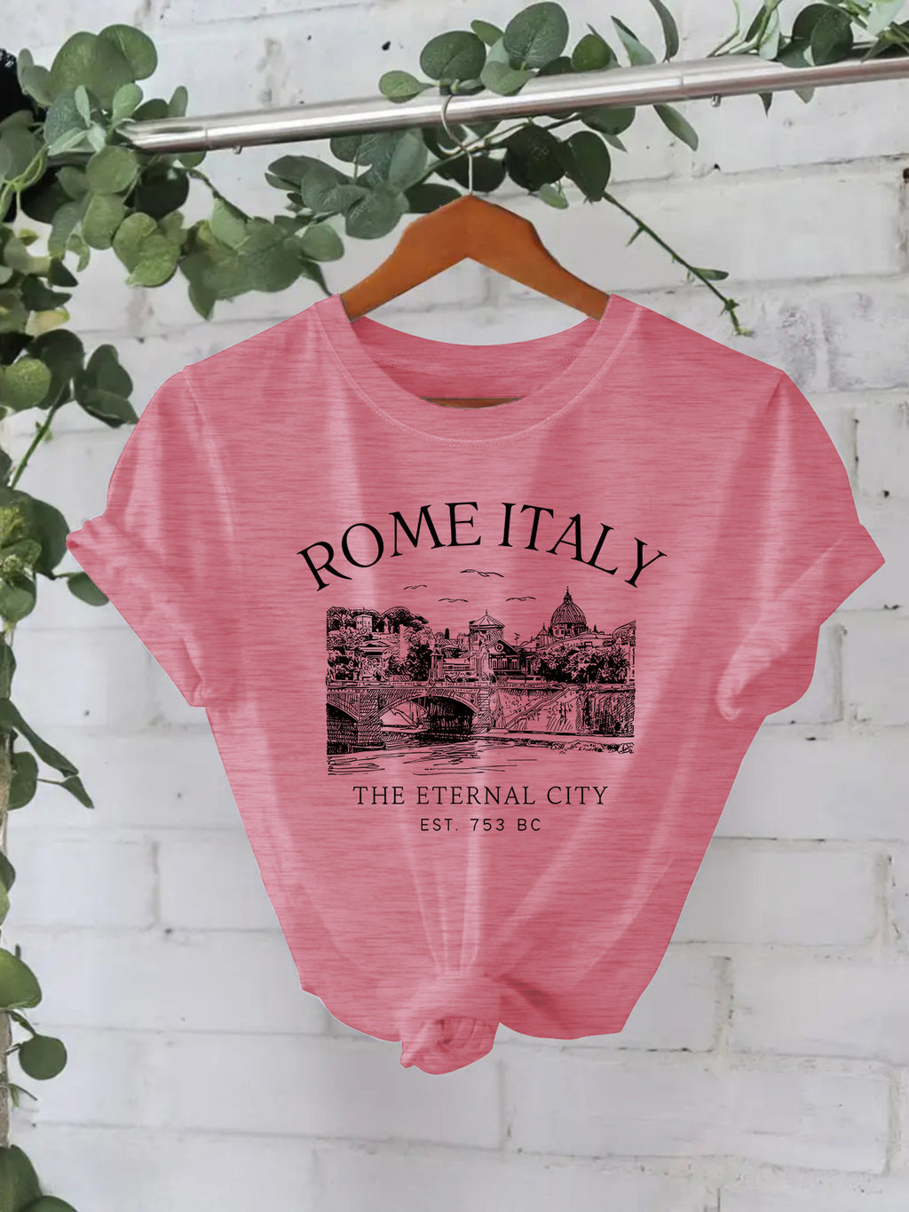 Round neck short sleeved t-shirt ROME city print