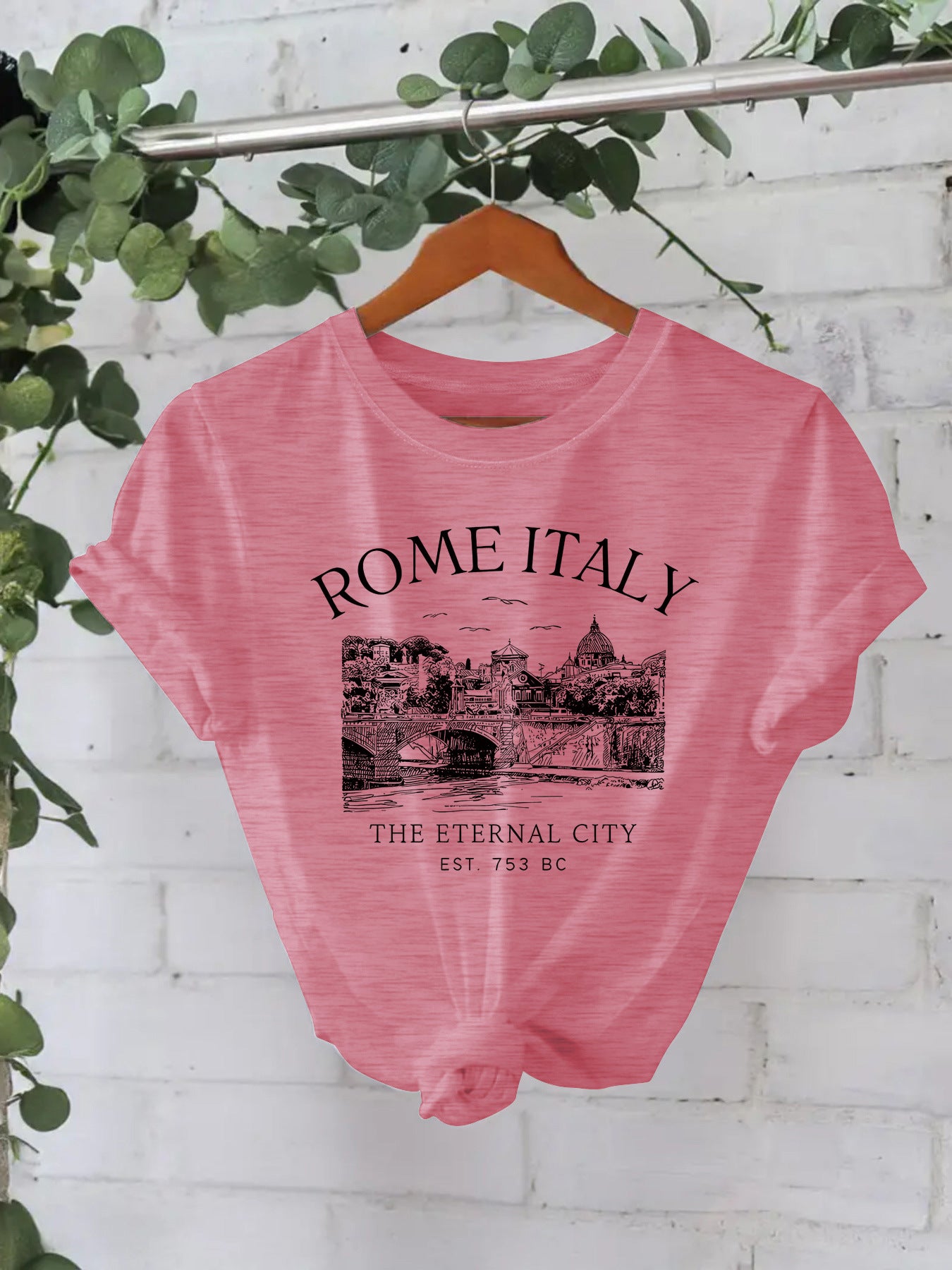 Round neck short sleeved t-shirt ROME city print