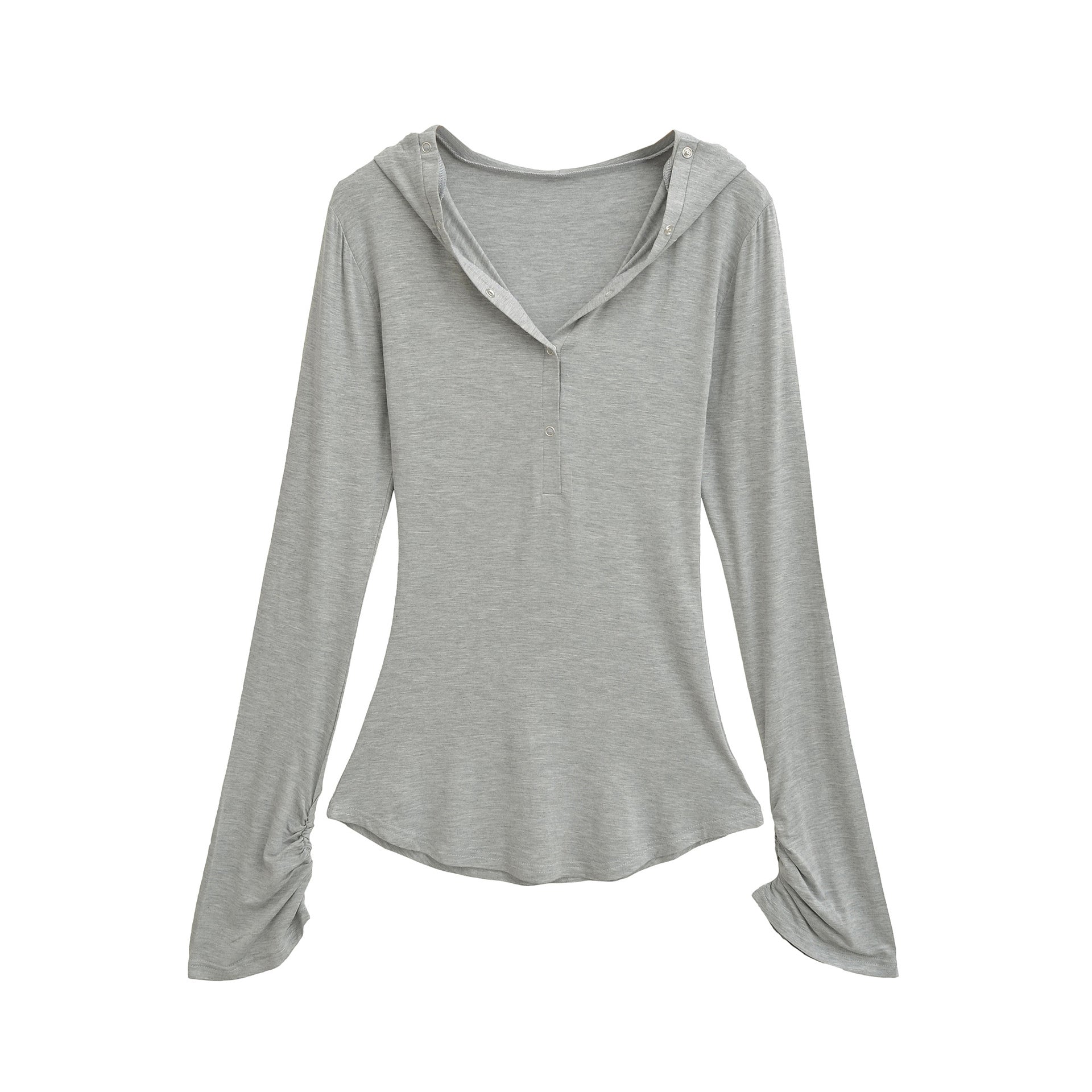 V-neck slim fit long sleeved top