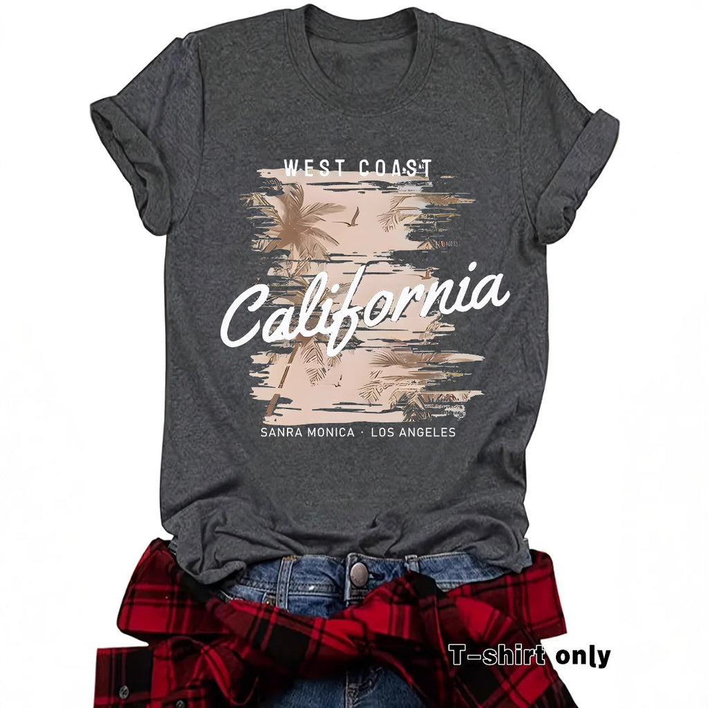Round neck short sleeved T-shirt from California