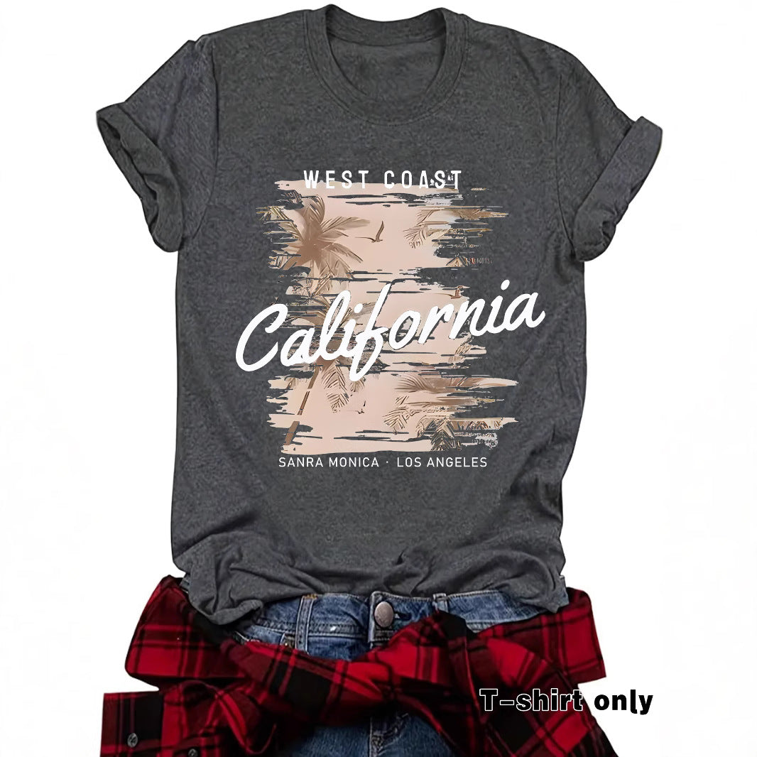 Round neck short sleeved T-shirt from California