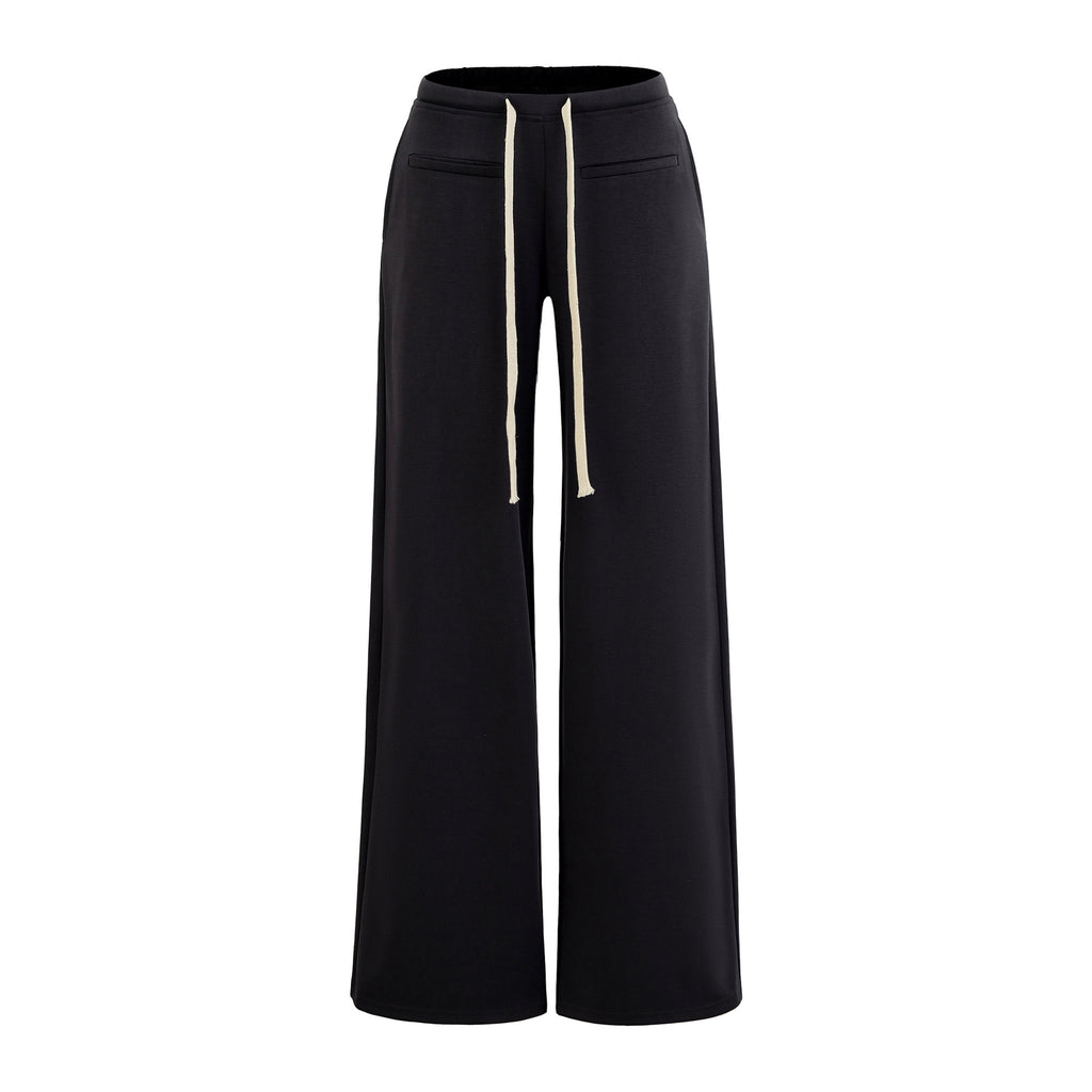 Striped straight leg low waisted pants