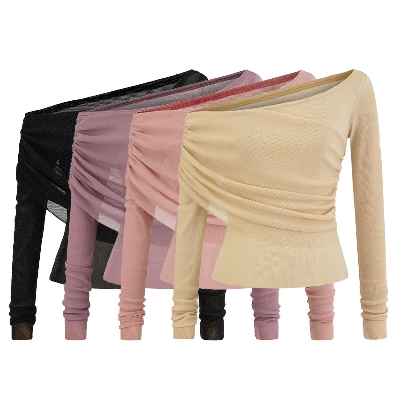 One shoulder long sleeved t-shirt for women