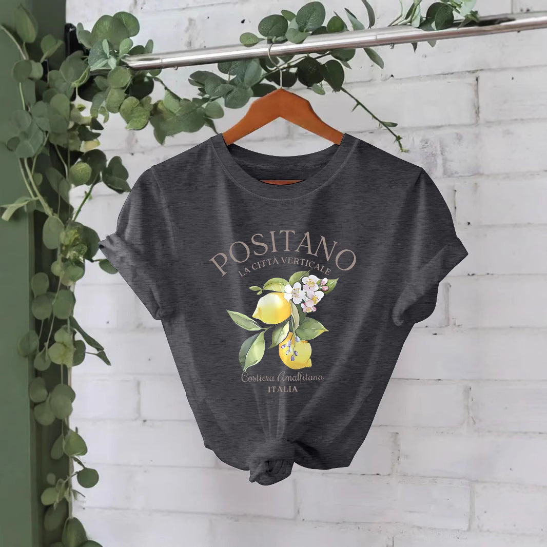 POSITANO Lemon Flower Short Sleeve