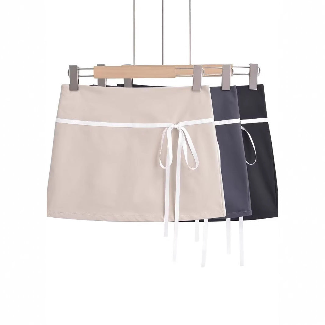 Waist tied bow skirt