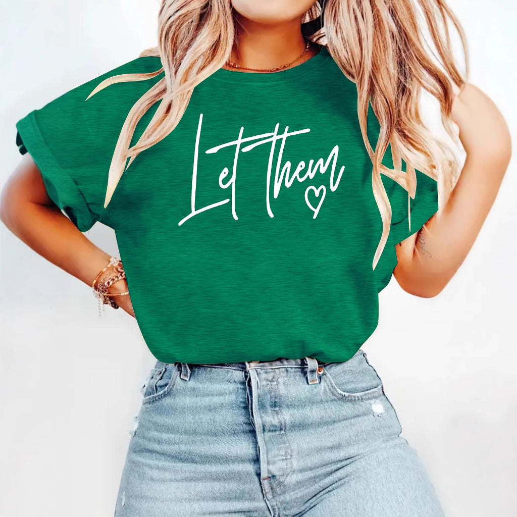 Letterhem pattern printed new short sleeved shirt