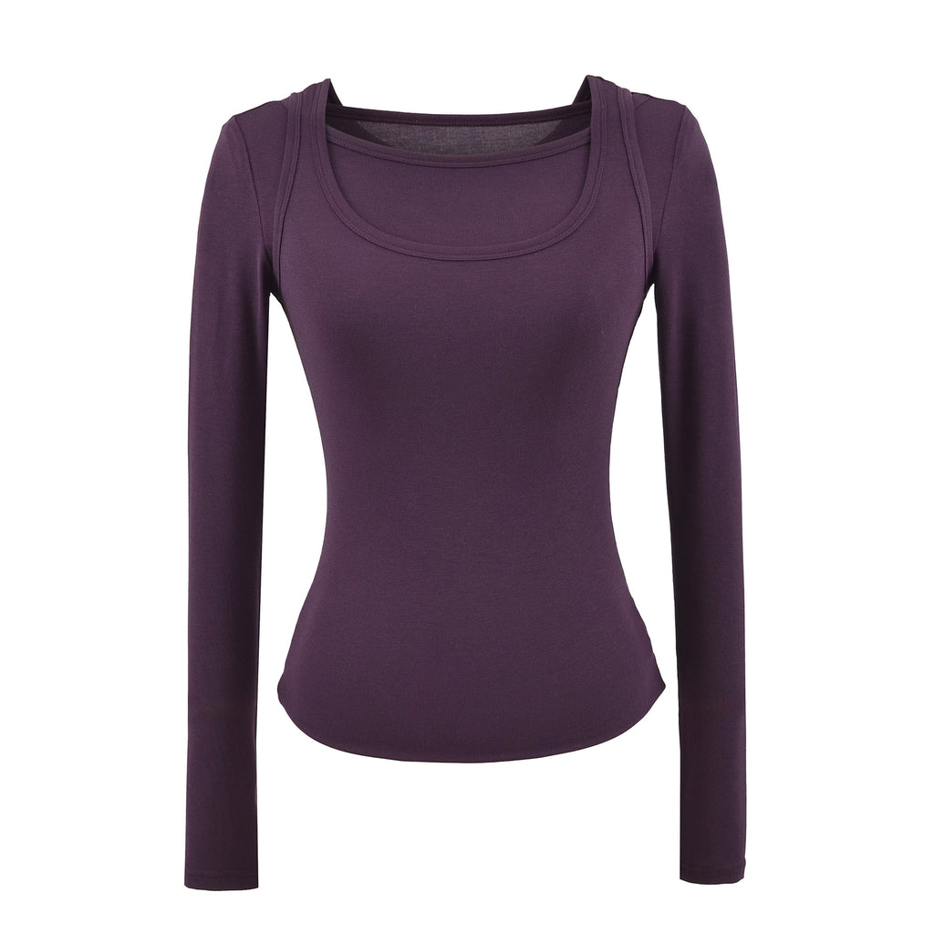 Slim fit long sleeved T-shirt top for women
