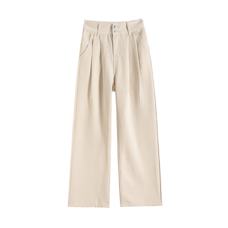 Wide-Leg Jeans Summer Lightweight Wrinkle-Resistant Drapey Four-Way Stretch Loose Pleated Straight Pants
