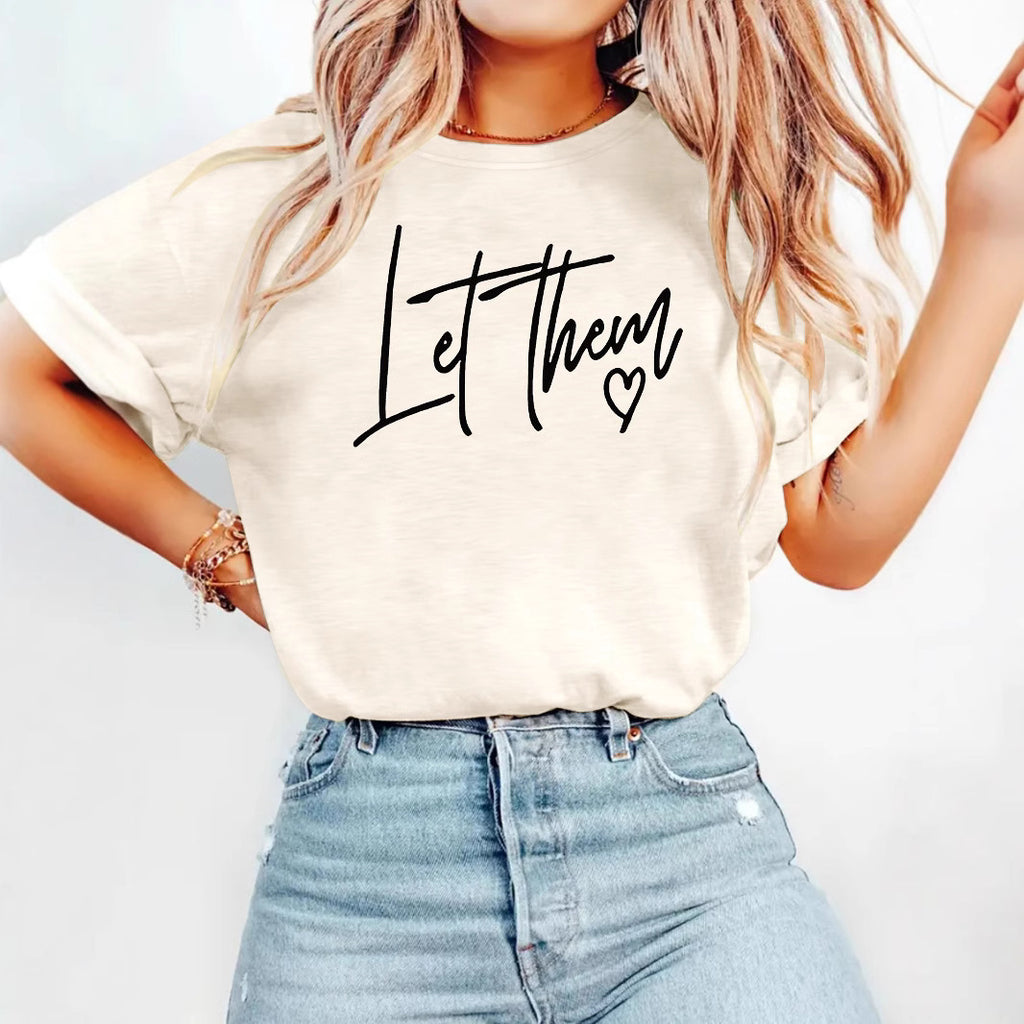 Letterhem pattern printed new short sleeved shirt