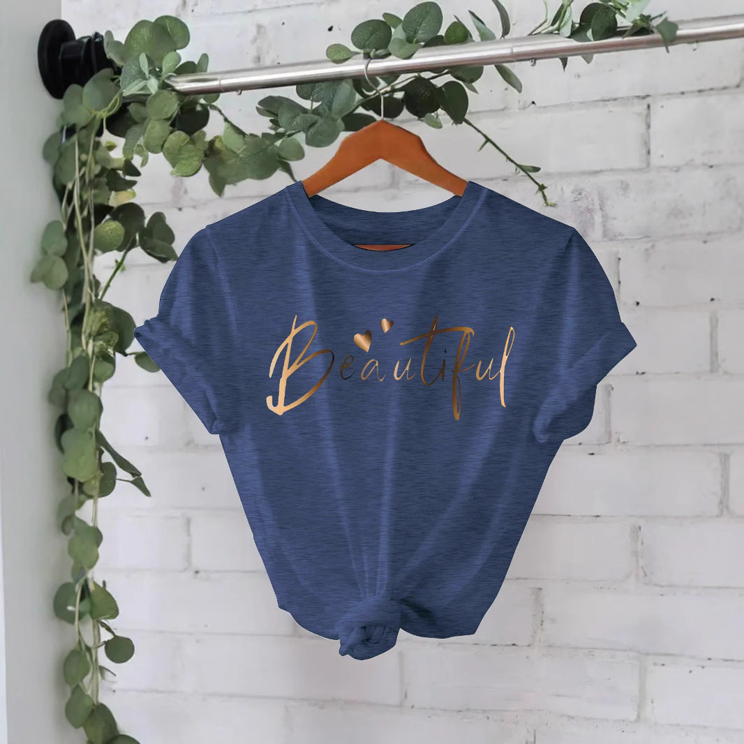 Women's short-sleeved T-shirt Beautilu