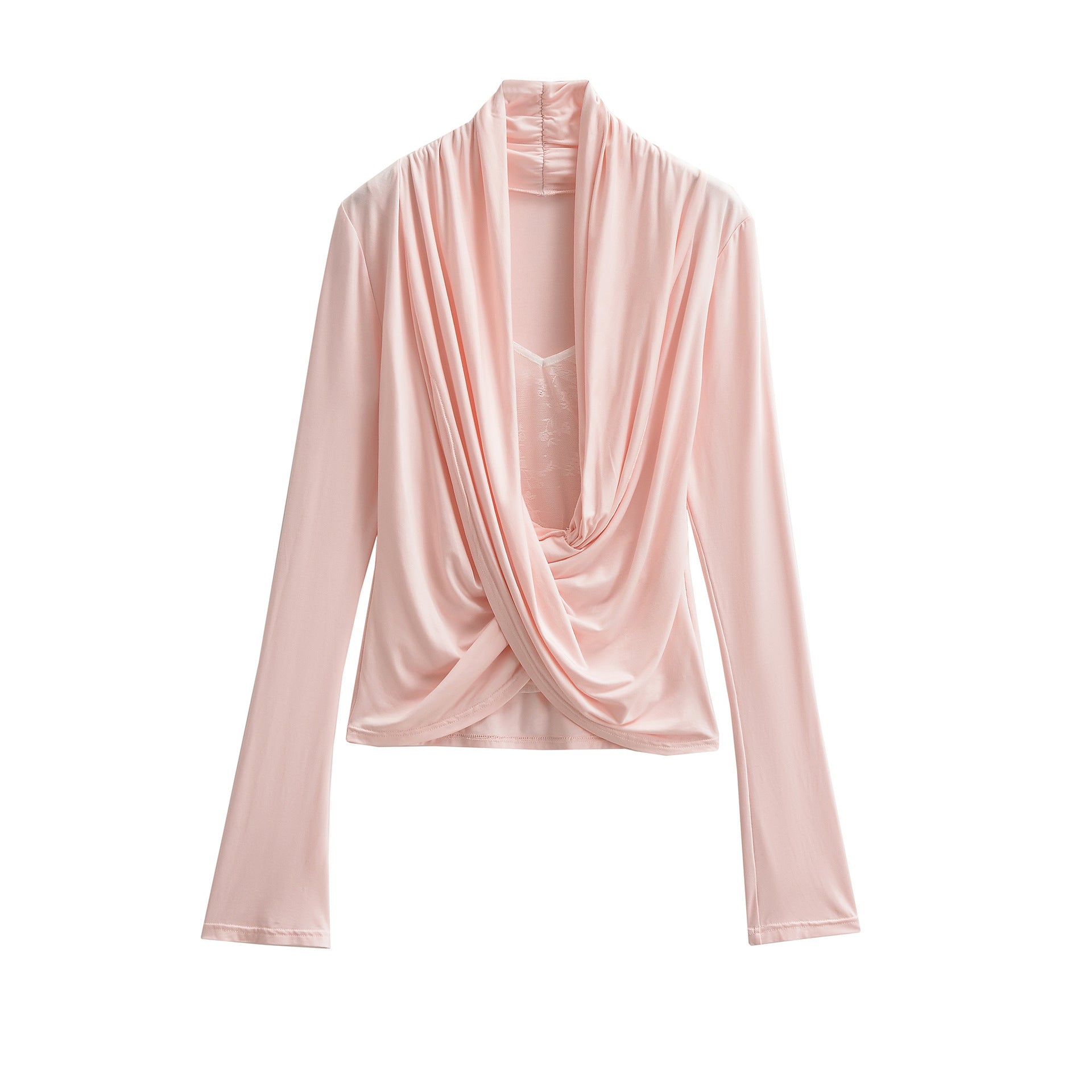 Lace patchwork with slightly flared sleeves as a base shirt