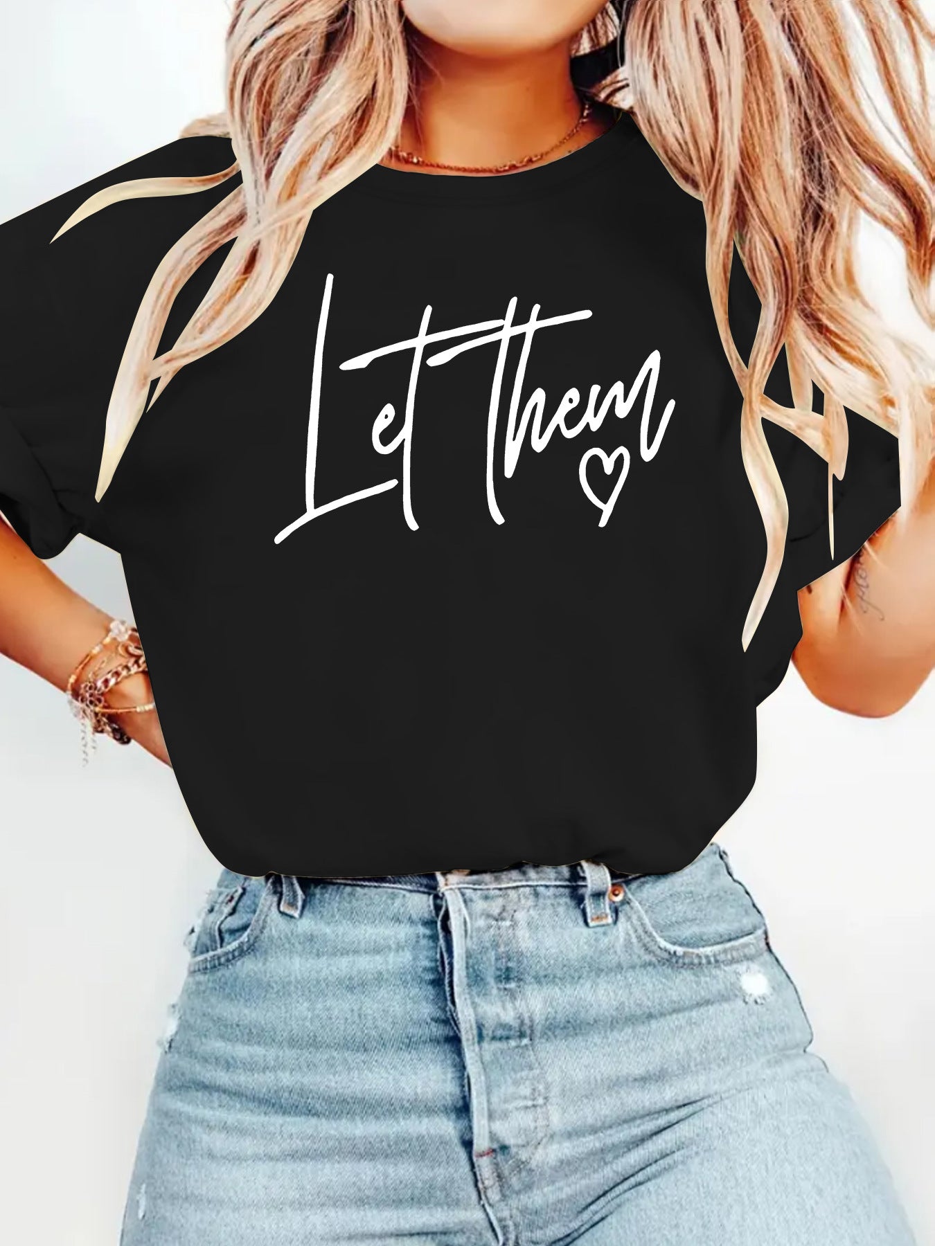 Letterhem pattern printed new short sleeved shirt