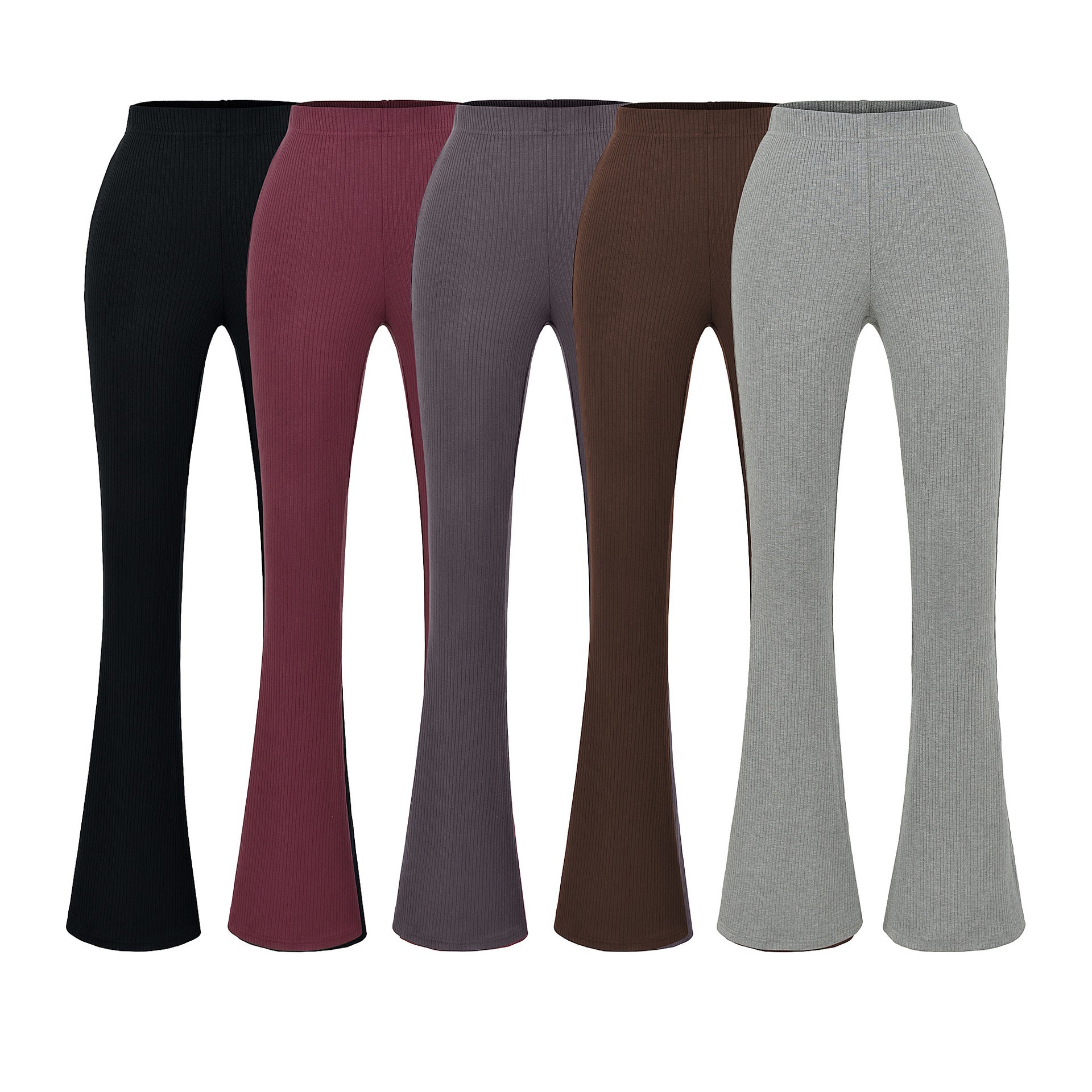 Slim fit low waist slightly flared pants for women